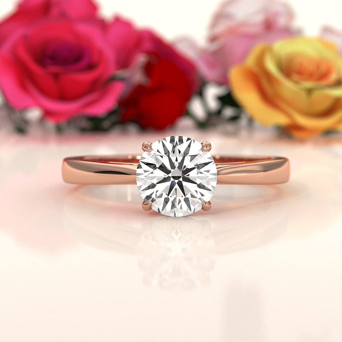 Lab Grown Diamond IGI Certified 4 Prong Solitaire Engagement Ring 4g Setting 1.00 Ctw.